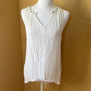 Mossimo Supply Co. White Tank Top with Studded Detail